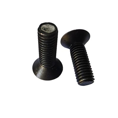 Precision Flat Head Socket Cap Screw Zwart gesneden legeringsstaal Volle draad DIN Standard