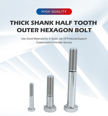Plain Finish Aanpasbaar M5 M8 roestvrij staal Hex Bolts DIN931 304 316 Halve draad Bolt