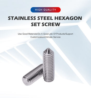 Stainless Steel M10 Hex Socket Set Schroef met kegelpunt en INCH-metingssysteem