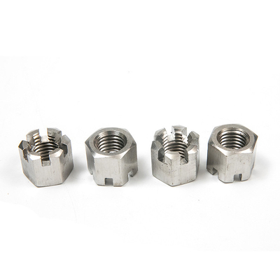 Plain Yellow Zinc Plated Stainless Steel Thin Slotted Nut voor verbinding GB6178 GB6181