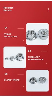 DIN6923 Standaard roestvrij staal 304 Flange Nylock Nut M3 M4 M5 M6 M8 M10 voor controle