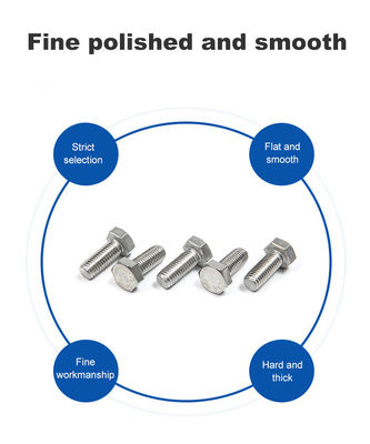 Plain Finish High Strength Alloy Steel Fixing Screws Connecting Bolts voor zware werkzaamheden