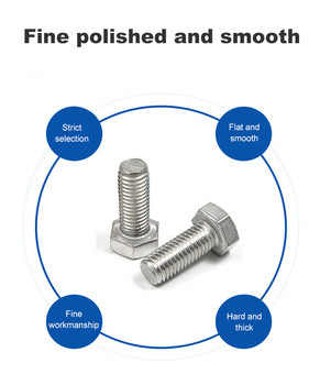 Plain Finish-hexagonale schroeven van roestvrij staal 304 met volledige draad voor industriële producten