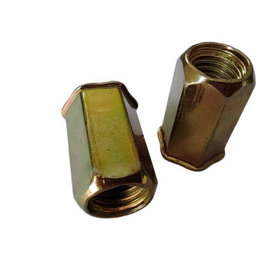 4.8 Zinkkwaliteit geel-chromeerd geplatte full hex rivet nut voor toepassingen op kleine hoofden
