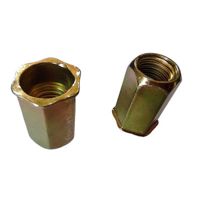 4.8 Zinkkwaliteit geel-chromeerd geplatte full hex rivet nut voor toepassingen op kleine hoofden