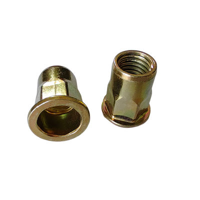 Heavy Industry Semi-Hex Geel Zinkgeplatte Carbon Steel Flat Head Open Rivet Nut