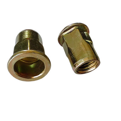 Heavy Industry Semi-Hex Geel Zinkgeplatte Carbon Steel Flat Head Open Rivet Nut