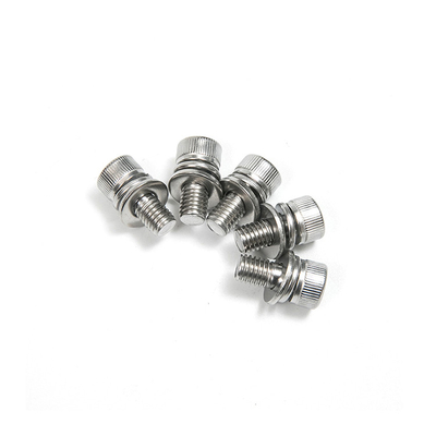 Hexagonale kopschroeven met springwasser en gewone wasser