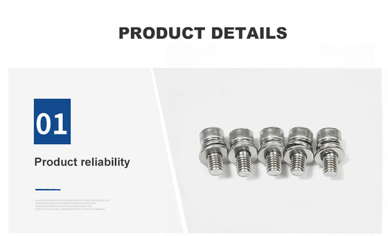 100% geïnspecteerde hex-socket schroef van roestvrij staal met een ronde kop en een plat elastisch pad