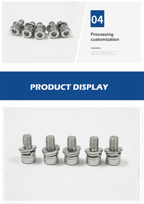 304 roestvrij staal Inner Hexagon Drie combinatie schroef cilinderkop Bolt Flat Spring Washer