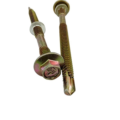 GB Pan Head 2024 Hex Fasteners Schroeven met Rubber Washer Gele gegalvaniseerde daknagels