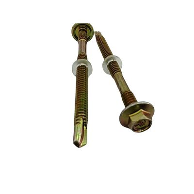 Hexagonale Hex Head zelfborende schroef met rubberen wasmachine 2024 Metalen afwerking ZINK geplatteerd