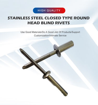 Blind rivet van roestvrij staal met duurzame afdichtingslengte 6-25 mm Afwerking helder ongecoat