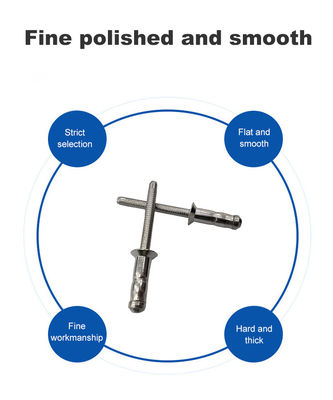 Structurele klinkers van roestvrij staal blinde klinkerskoepelkop platte kop met ongecoate afwerking