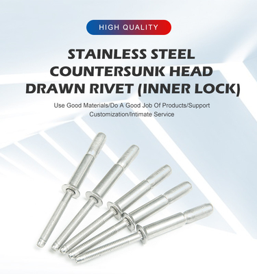 Plain Finish Flat Round Countersunk Head Cup Type Draw 304 Roestvrij staal Blind Rivet
