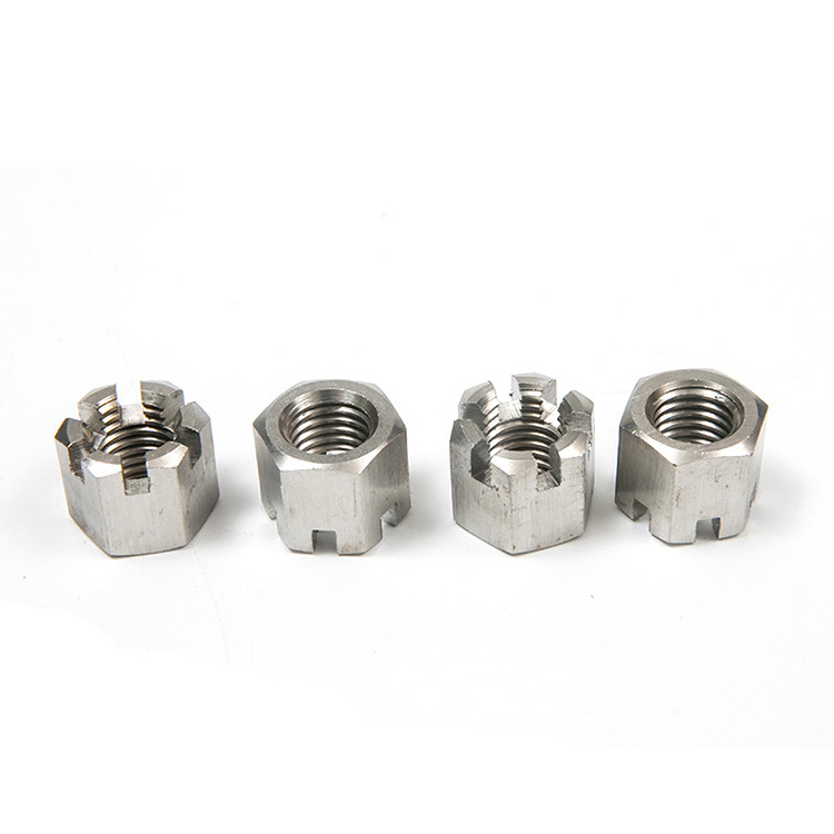 Plain Yellow Zinc Plated Stainless Steel Thin Slotted Nut voor verbinding GB6178 GB6181