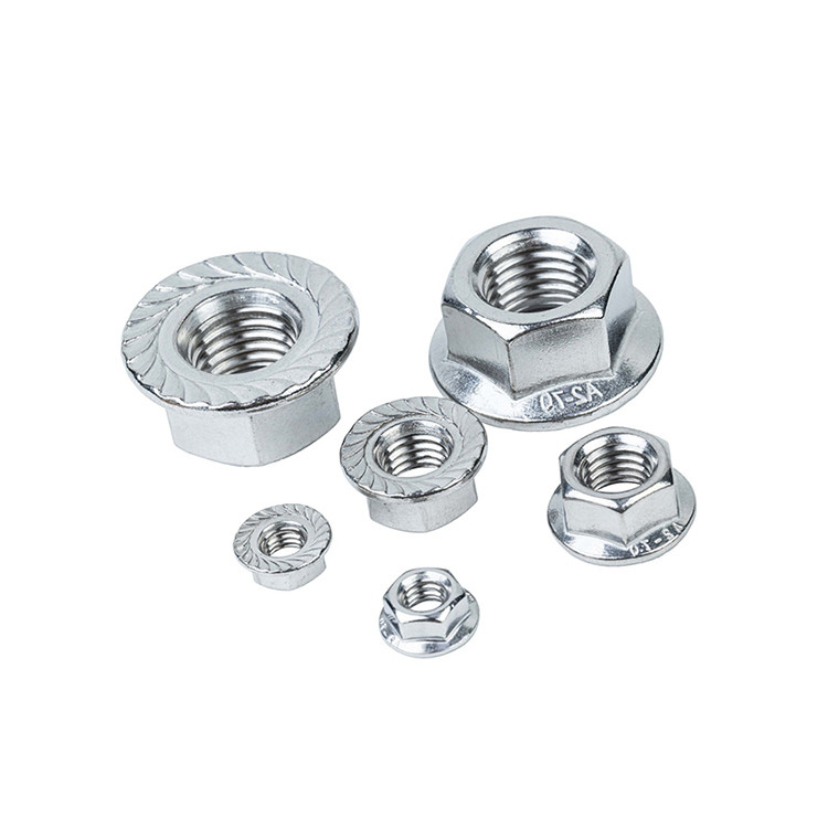 DIN6923 Standaard roestvrij staal 304 Flange Nylock Nut M3 M4 M5 M6 M8 M10 voor controle