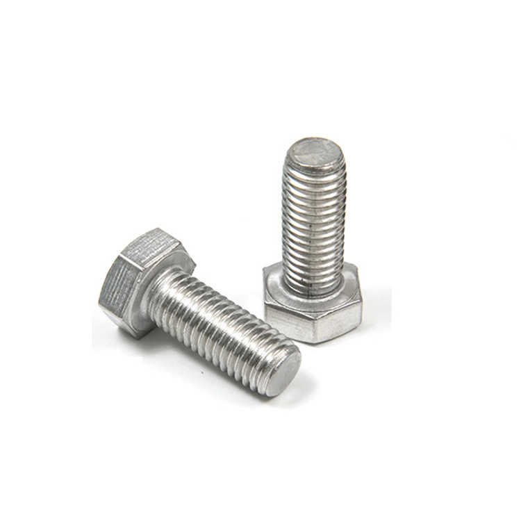 Plain Finish-hexagonale schroeven van roestvrij staal 304 met volledige draad voor industriële producten