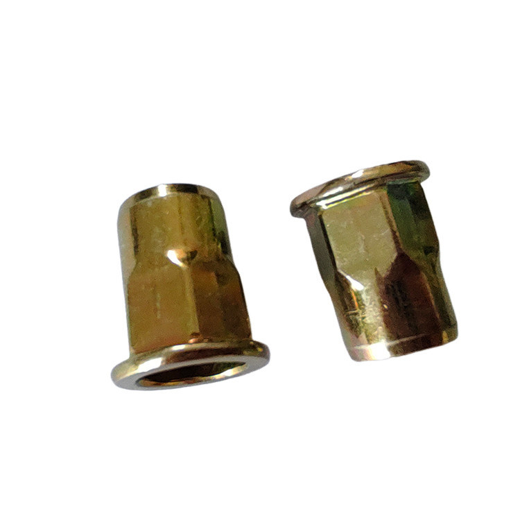 Heavy Industry Semi-Hex Geel Zinkgeplatte Carbon Steel Flat Head Open Rivet Nut