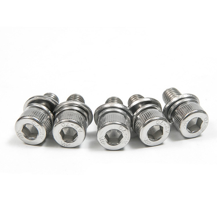Stainless Steel Din 912 Hexagon Socket Head Cap Schroef met gekneusd kaaskop en wasmachines