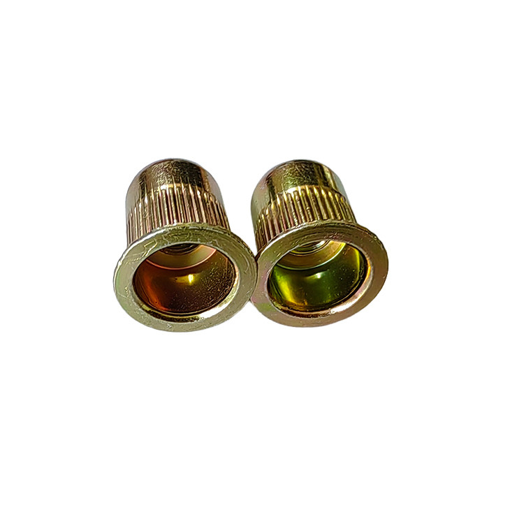Automobiele industrie Gemakkelijk te installeren Geel Zinkgeplatte Carbon Steel Flat Head Rivet Nut